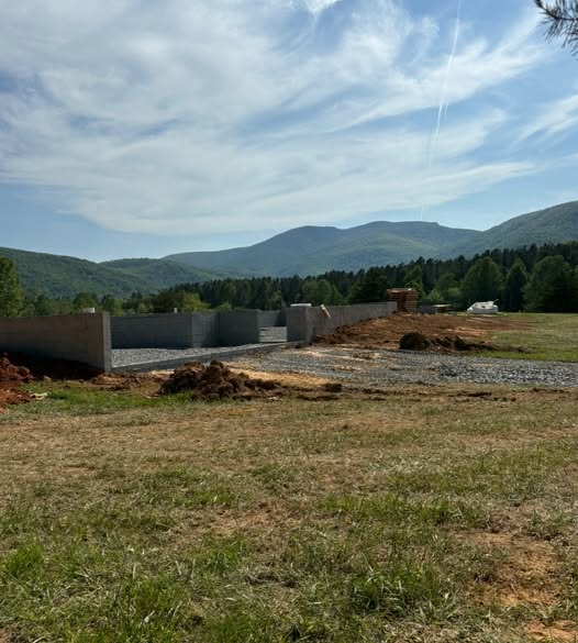 After: poured concrete block foundation