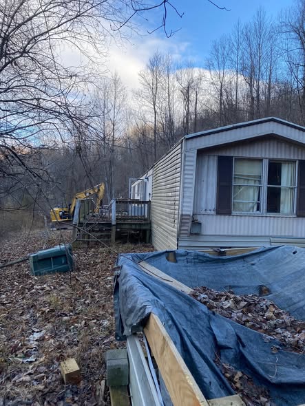 Before: mobile home slated for removal